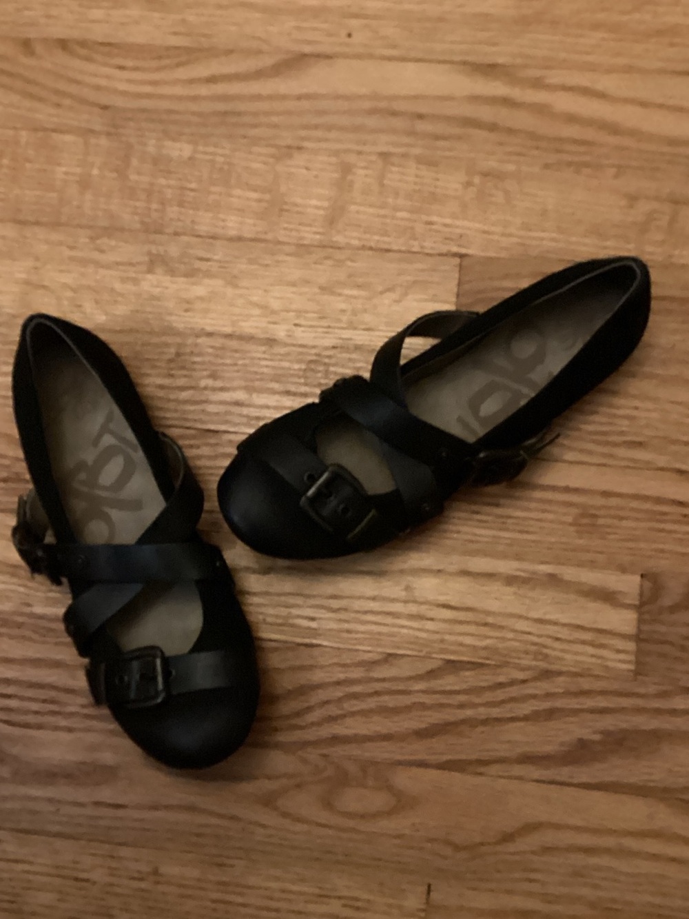 Black Mary Jane Flats with Buckle Straps size 7.5